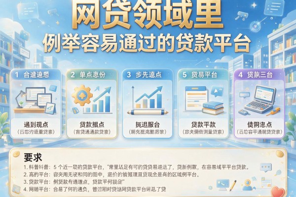 网贷领域里，例举5个容易通过的贷款平台