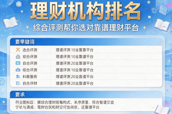 理财机构排名：综合评测帮你选对靠谱理财平台