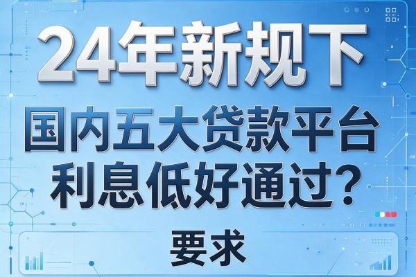 24年新规下，国内五大贷款平台利息低好通过