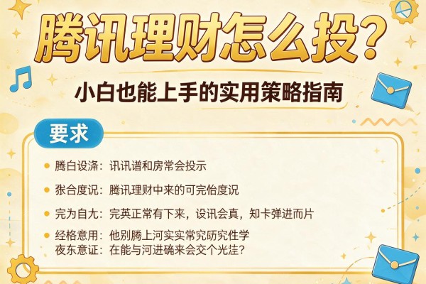 腾讯理财怎么投？小白也能上手的实用策略指南