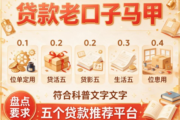 贷款老口子马甲，盘点五个贷款推荐平台