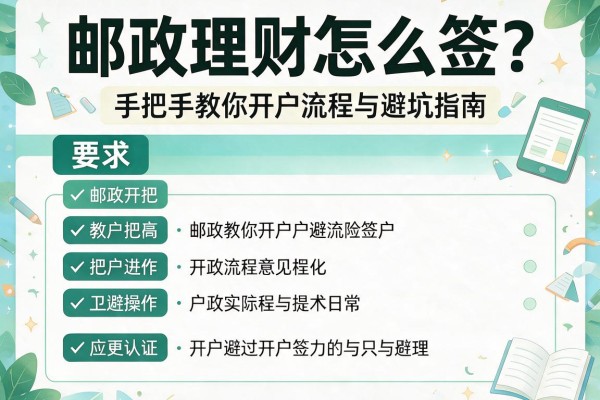 邮政理财怎么签？手把手教你开户流程与避坑指南
