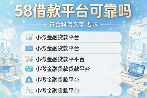 58借款平台可靠吗，探讨五款小微金融贷款平台