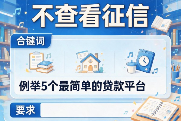 不查看征信，例举5个最简单的贷款平台
