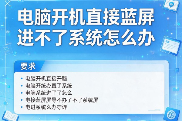 电脑开机直接蓝屏进不了系统怎么办？
