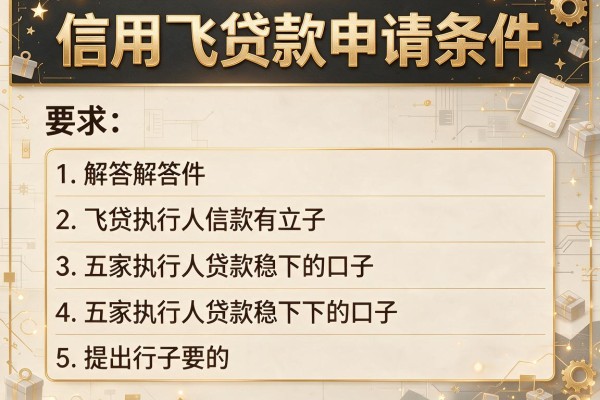 信用飞贷款申请条件，解答五家执行人贷款稳下的口子