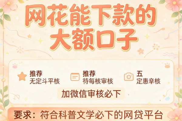 网花能下款的大额口子，推荐五个加微信审核必下的网贷平台