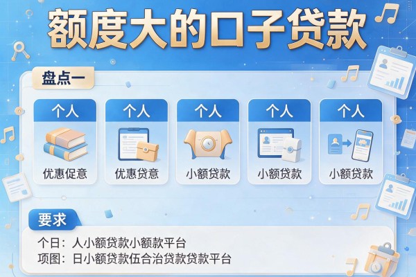 额度大的口子贷款，盘点五个个人小额贷款平台