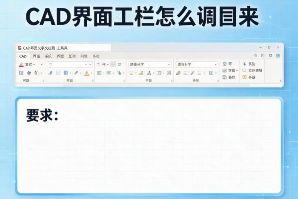 CAD界面工具栏怎么调出来