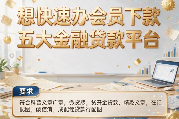 想快速办会员下款，五大金融贷款平台