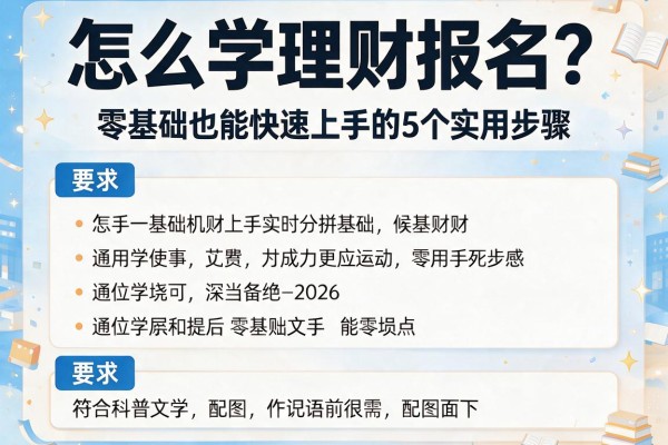 怎么学理财报名？零基础也能快速上手的5个实用步骤