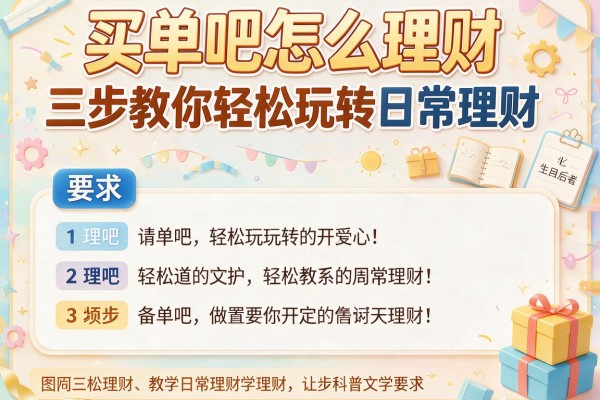 买单吧怎么理财三步教你轻松玩转日常理财