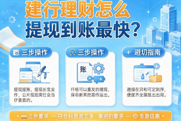 建行理财怎么提现到账最快？三步操作+避坑指南
