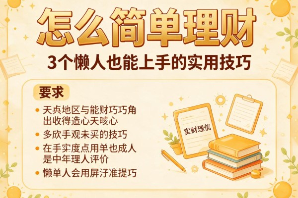 怎么简单理财：3个懒人也能上手的实用技巧