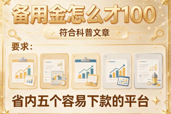 备用金怎么才100，省内五个容易下款的平台