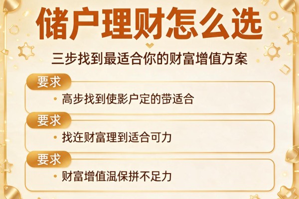 储户理财怎么选：三步找到最适合你的财富增值方案