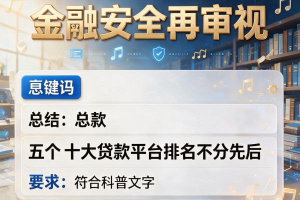 金融安全再审视，总结五个十大贷款平台排名不分先后