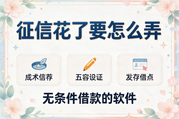 征信花了要怎么弄，推荐五个无条件借款的软件
