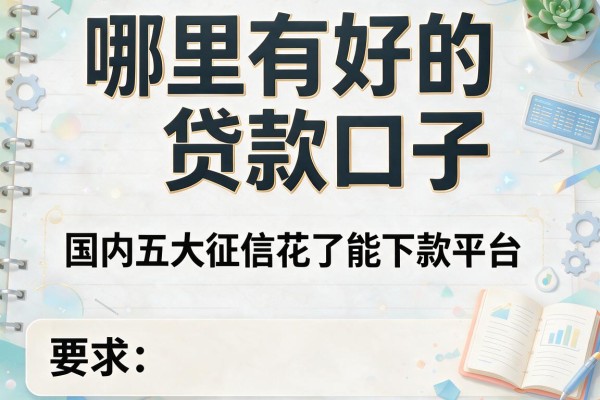 哪里有好的贷款口子，国内五大征信花了能下款平台