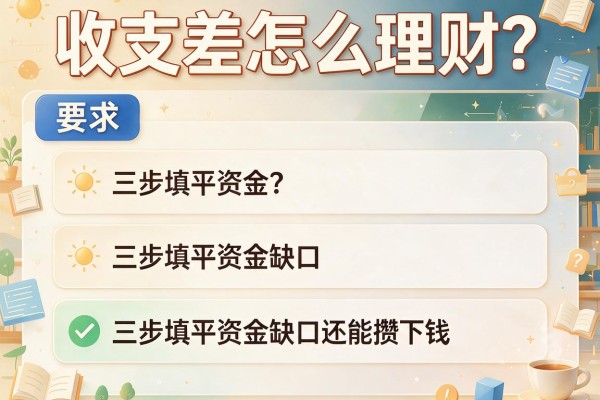 收支差怎么理财？三步填平资金缺口还能攒下钱