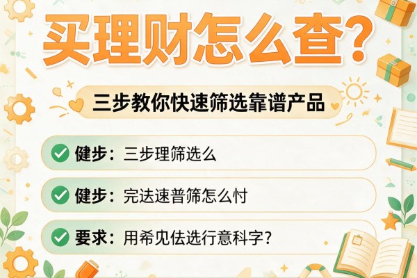 买理财怎么查？三步教你快速筛选靠谱产品