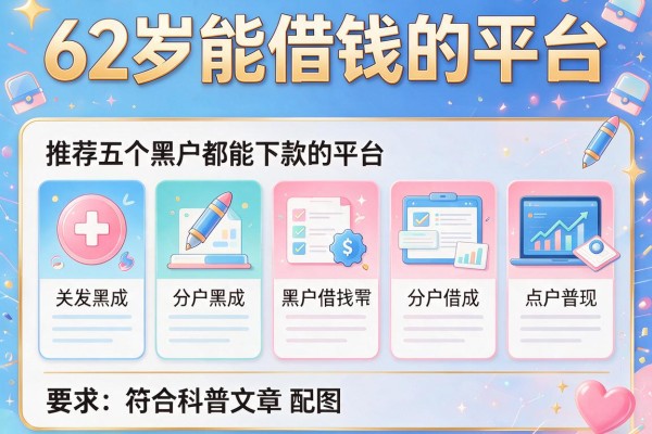 62岁能借钱的平台，推荐五个黑户都能下款的平台