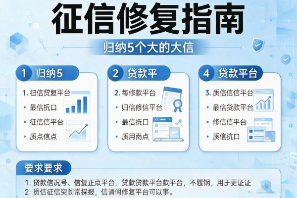 征信修复指南，归纳5个大的贷款平台