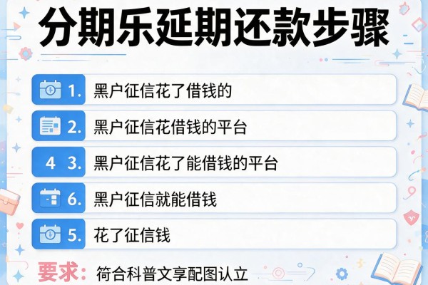 分期乐延期还款步骤，总结五个黑户征信花了能借钱的平台