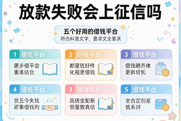 放款失败会上征信吗，分析五个好用的借钱平台