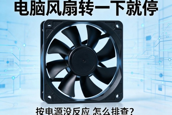 电脑风扇转一下就停，按电源没反应怎么排查？