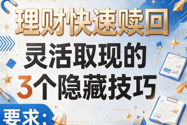 理财快速赎回：灵活取现的3个隐藏技巧