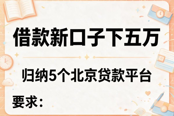 借款新口子下五万，归纳5个北京贷款平台
