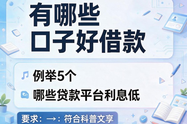 有哪些口子好借款，例举5个哪些贷款平台利息低