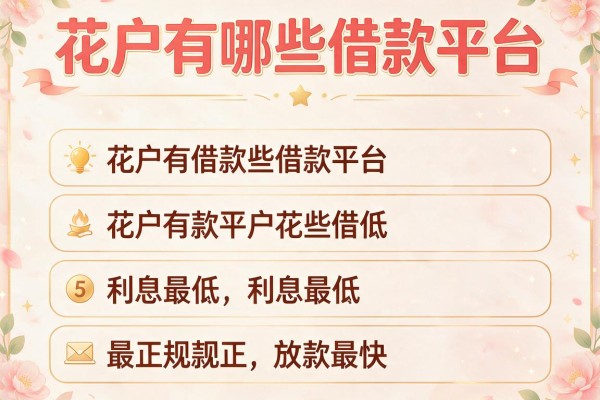 花户有哪些借款平台，阐述5家借款平台利息最低最正规放款最快