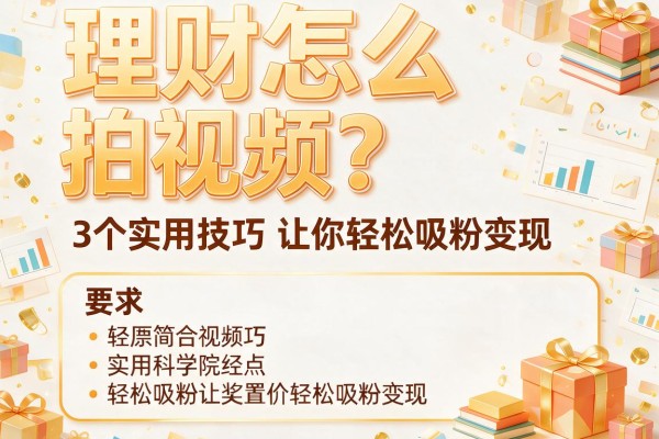 理财怎么拍视频？3个实用技巧让你轻松吸粉变现