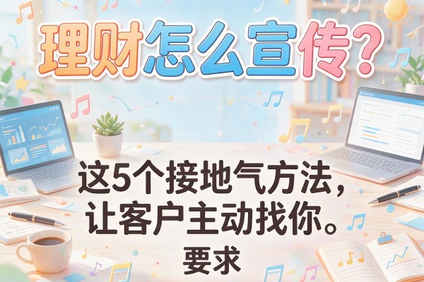 理财怎么宣传？这5个接地气方法让客户主动找你