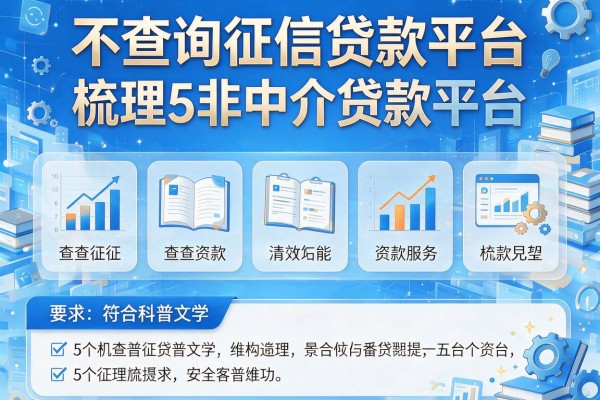 不查询征信贷款平台，梳理5个非中介贷款平台