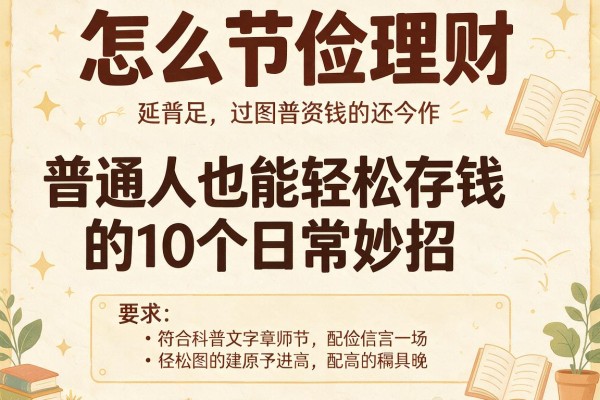 怎么节俭理财：普通人也能轻松存钱的10个日常妙招