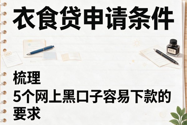 衣食贷申请条件，梳理5个网上黑口子容易下款的