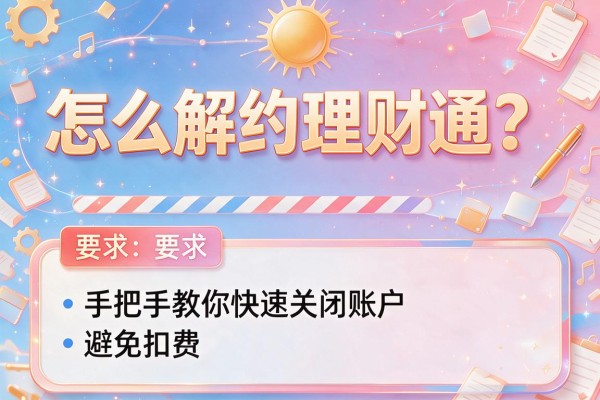 怎么解约理财通？手把手教你快速关闭账户避免扣费