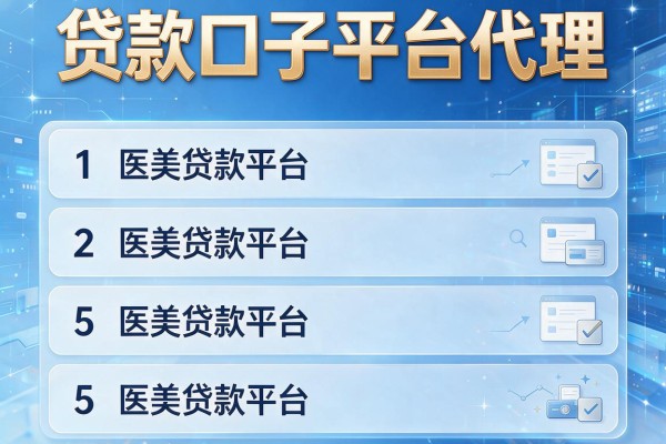 贷款口子平台代理，阐述5家医美贷款平台