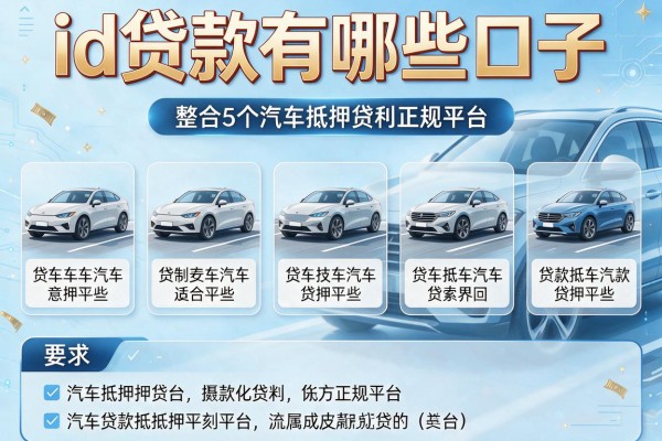 id贷款有哪些口子，整合5个汽车抵押贷款正规平台