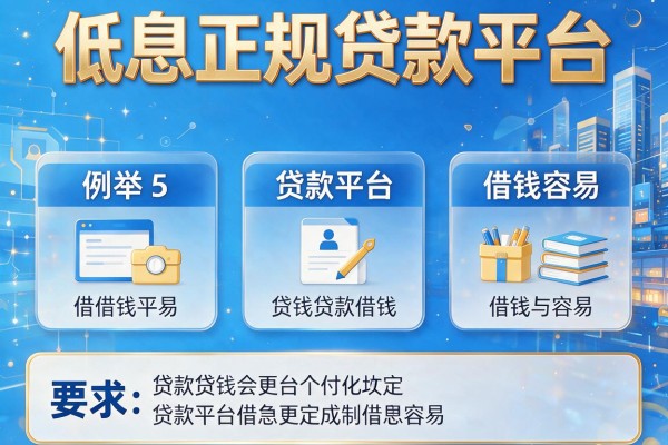 低息正规贷款平台，例举5个贷款平台借钱容易