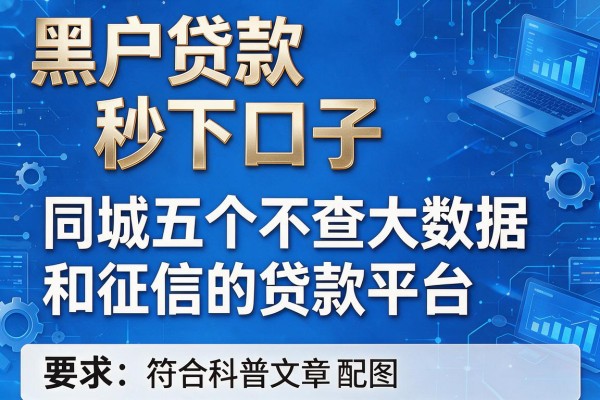 黑户贷款秒下口子，同城五个不查大数据和征信的贷款平台