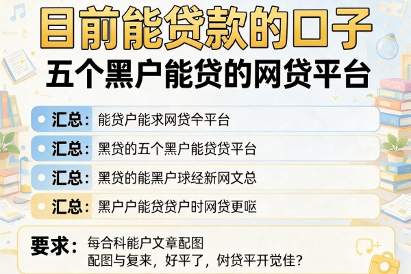 目前能贷款的口子，汇总五个黑户能贷的网贷平台