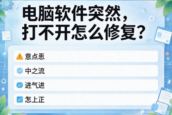 电脑软件突然打不开怎么修复？