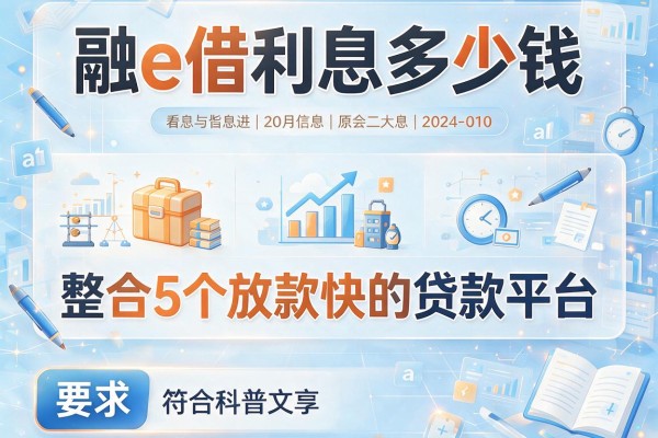 融e借利息多少钱，整合5个放款快的贷款平台