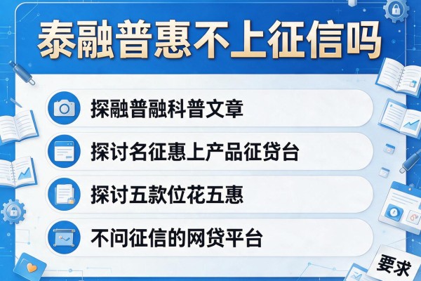 泰融普惠不上征信吗，探讨五款不问征信的网贷平台