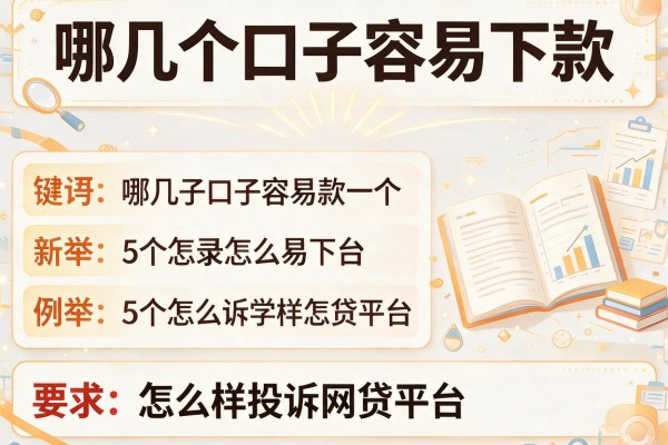 哪几个口子容易下款，例举5个怎么样投诉网贷平台