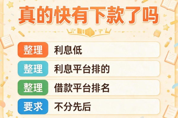 真的快有下款了吗，整理五个利息低的借款平台排名不分先后